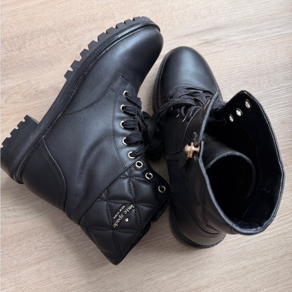 Kate Spade Black Combat Boots